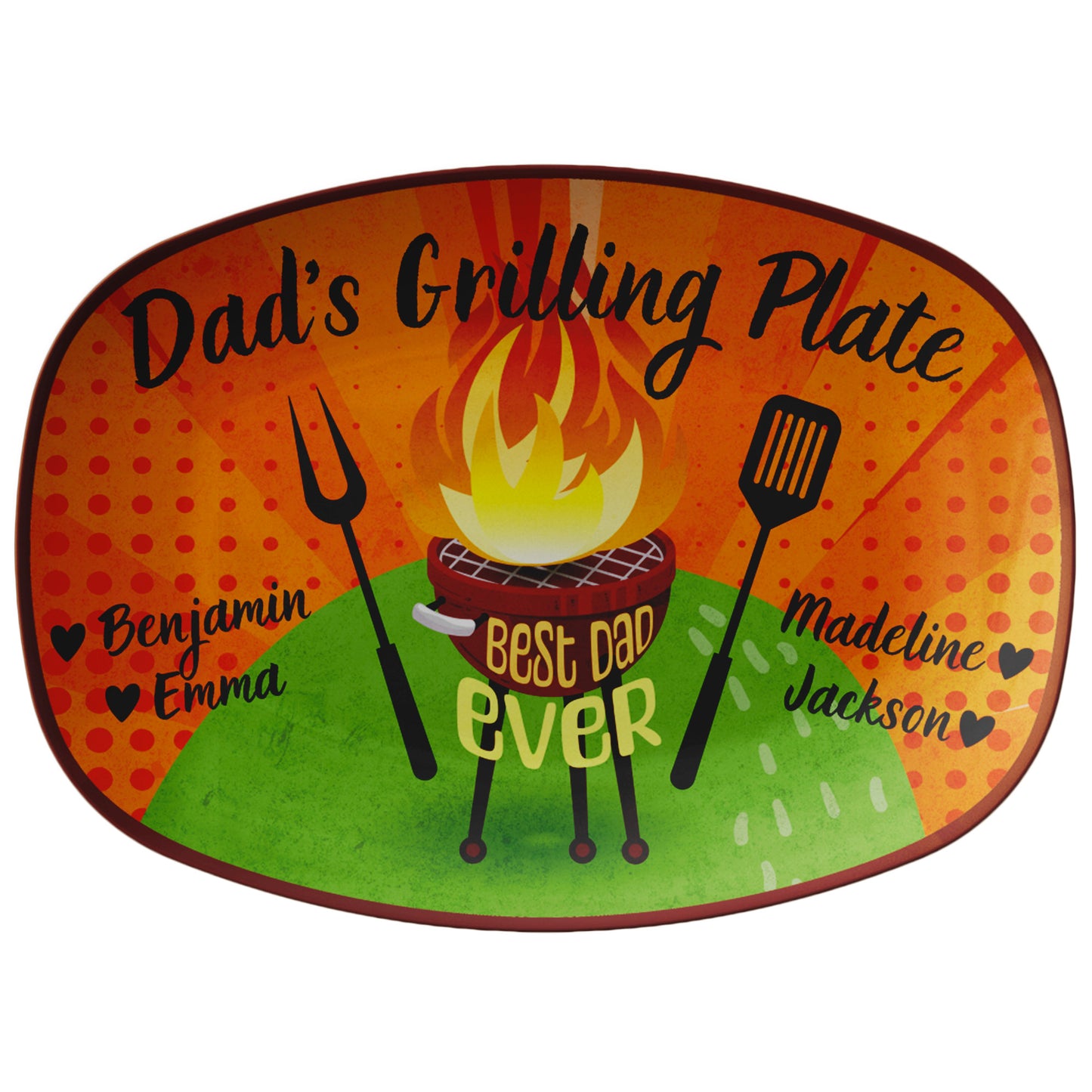 DAD BEST EVER GRILL PLATE ORANGE