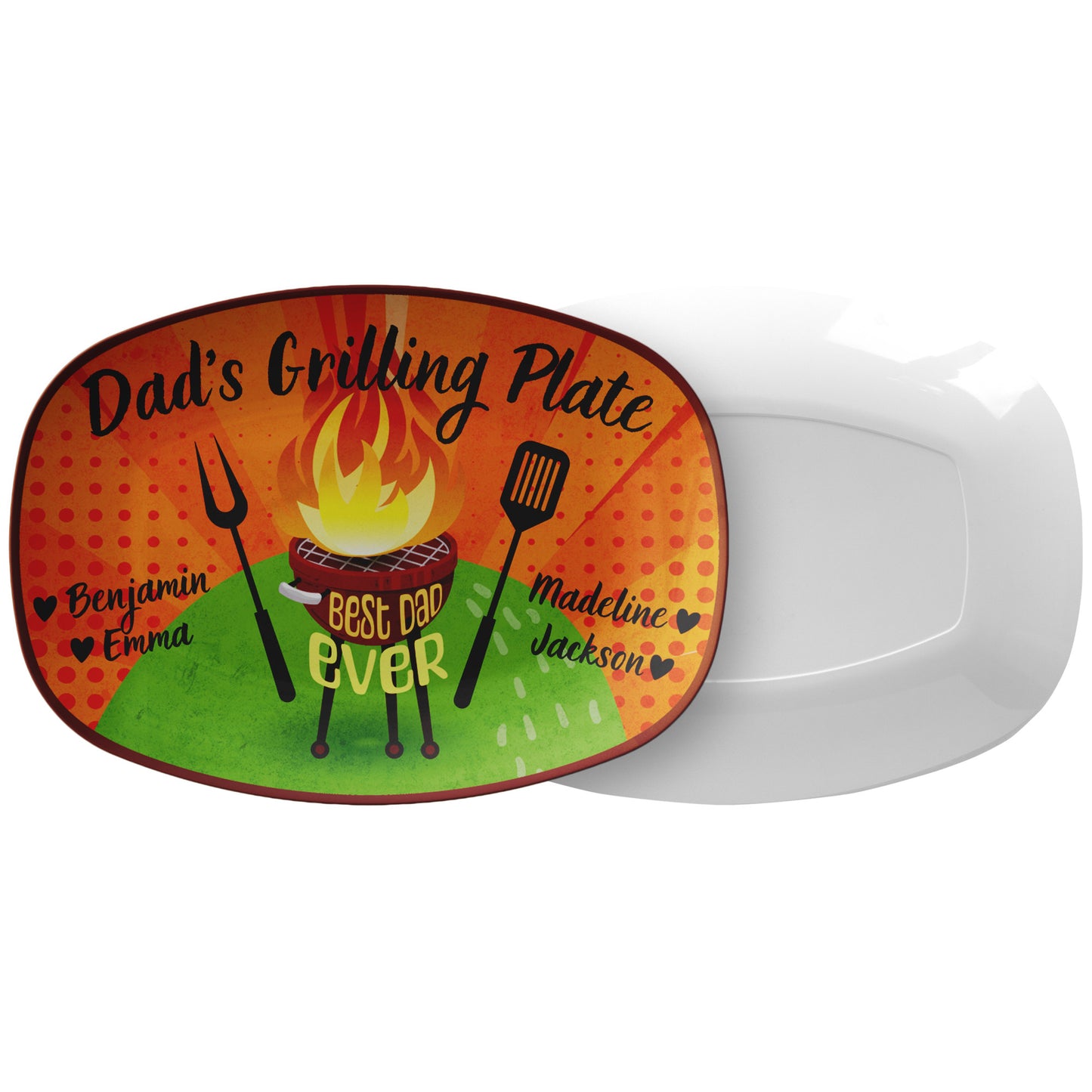 DAD BEST EVER GRILL PLATE ORANGE